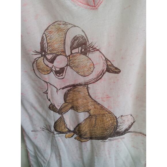 $Disney Woman size med, Thumper rabbit cottonpoly blend pink/white Sheer - Picture 3 of 4